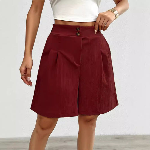 Dame mode shorts med høj talje og elegante folder detaljer Stilla