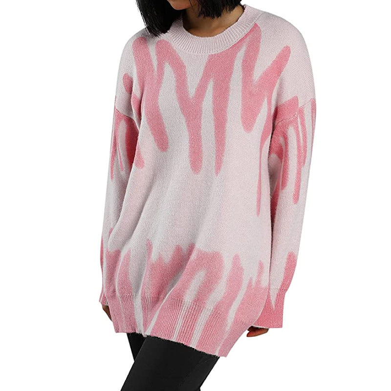 Kvinders store løse sweater i moderne gradientfarve Stilla