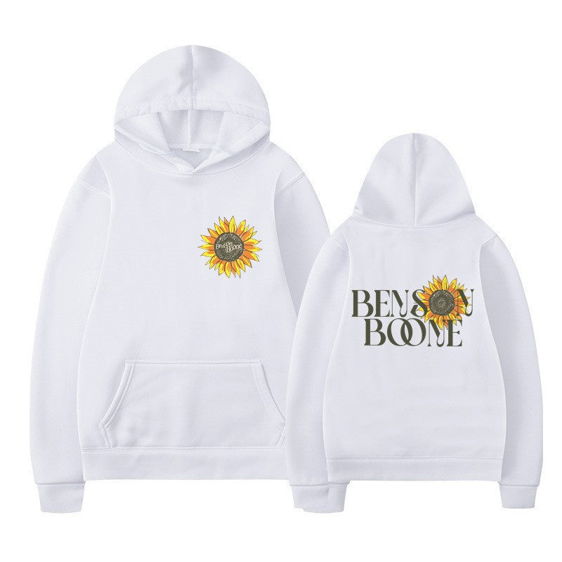 Dame hoodie med blomster grafik design Skovae