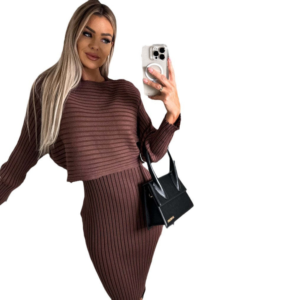 Dame Ribbstrik Bodycon Kjole Stilla