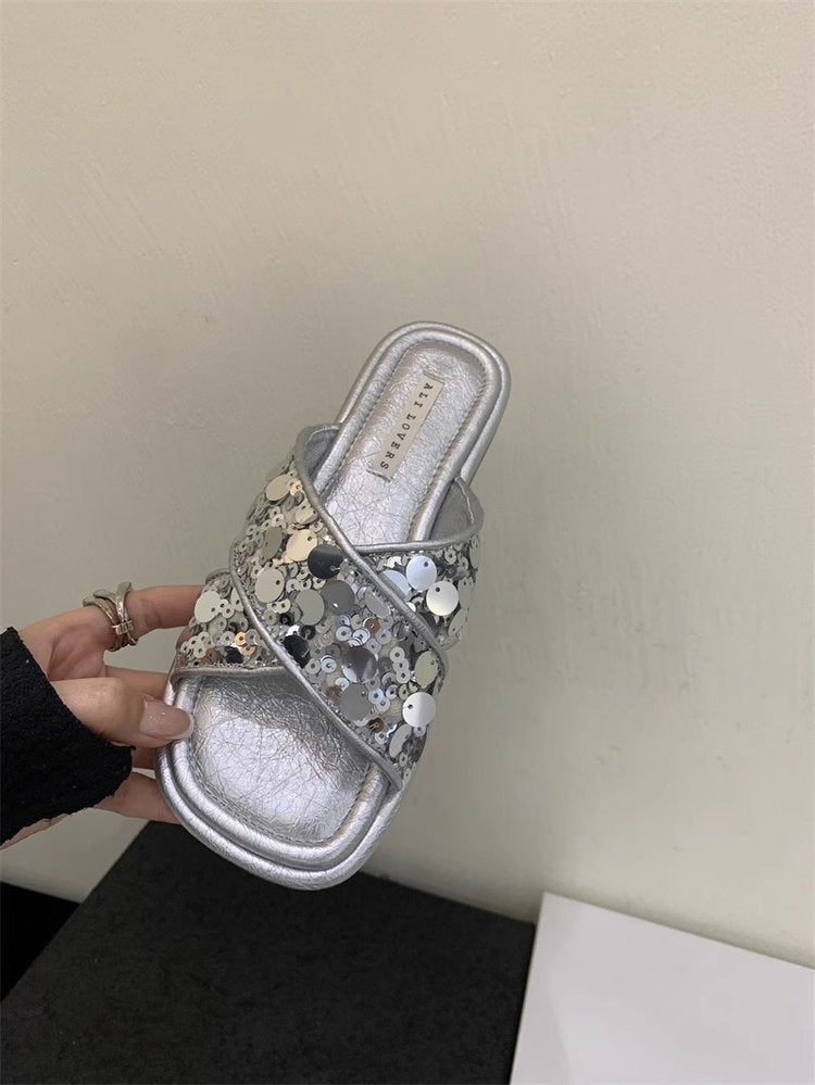 Dame Glitrende Sandaler med moderne Remdesign Stilla