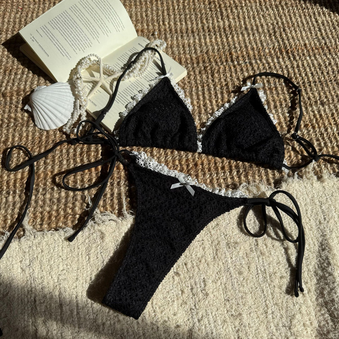 Dame bikini-sæt med forførende hækle-look og romantiske spidsdetaljer Stilla