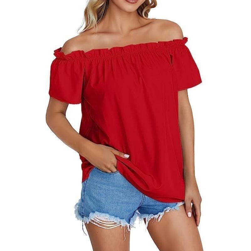Dame Off-Shoulder Overdel med elastisk kant Stilla