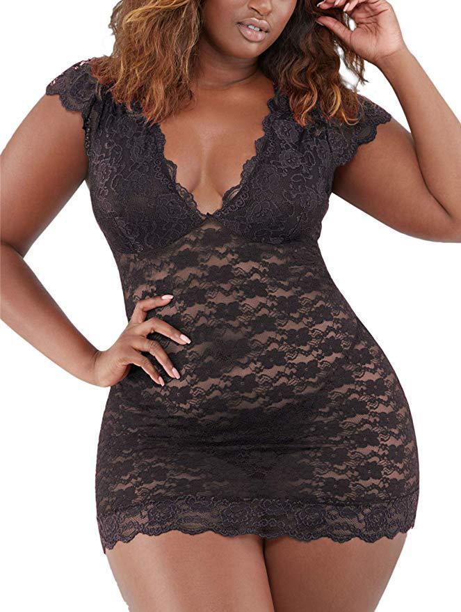 Dame Floral Spids Babydoll Nattøj Stilla
