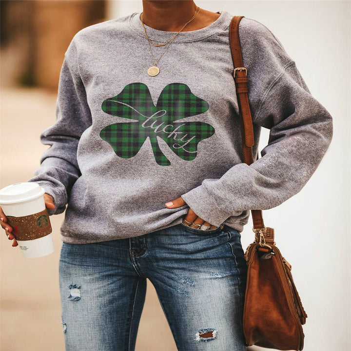 Damer afslappet sweatshirt med eksklusivt kløverblad-design Stilla