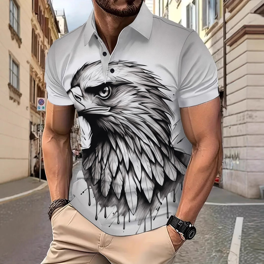 Herre T-shirt med unikt ørnedesign Stilla