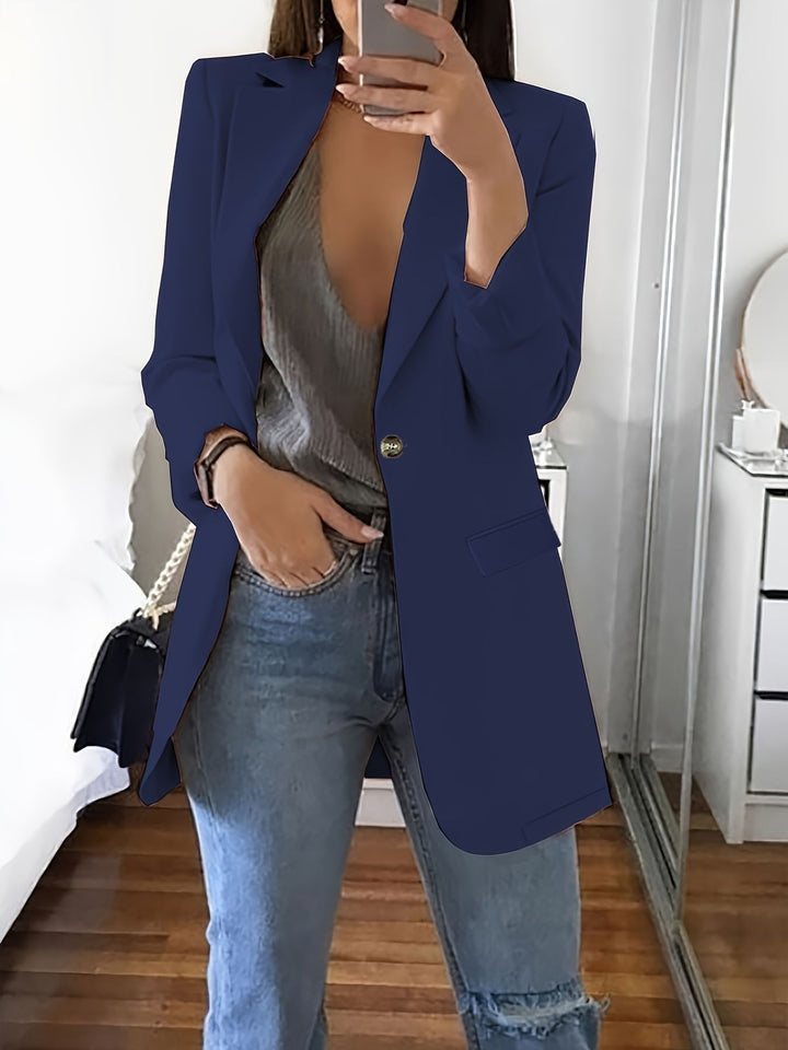 Damer Elegant Blazer med dyb V-hals og smal pasform Stilla