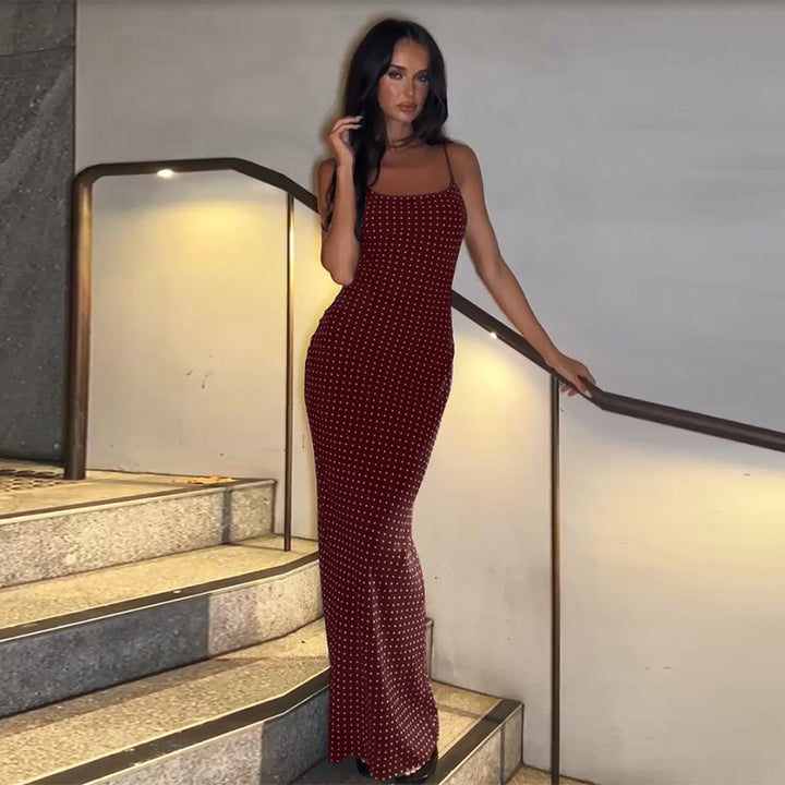 Elegant, figursyet maxikjole til damer med spaghetti stropper Stilla