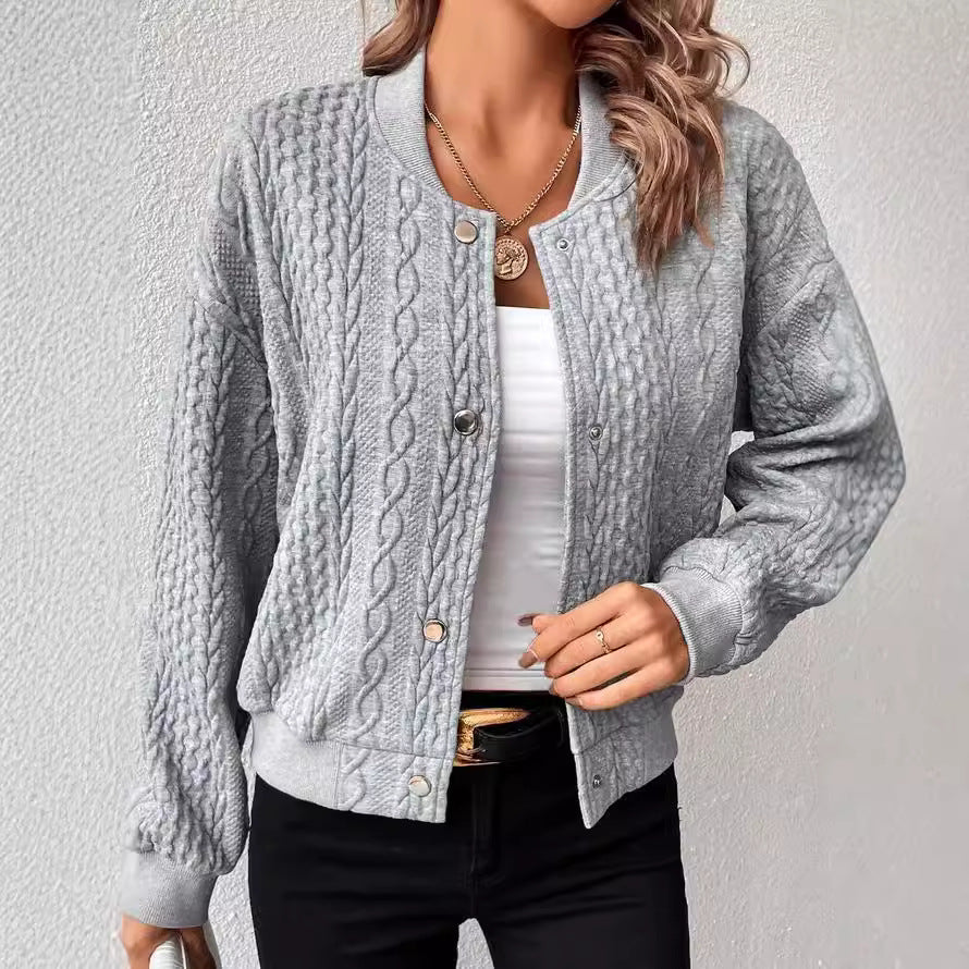 Dame strikjakke i sporty stil Stilla