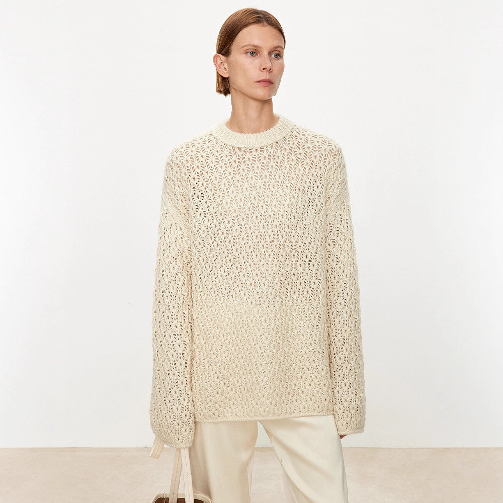Dame luftstrikket sweater med åben struktur Stilla