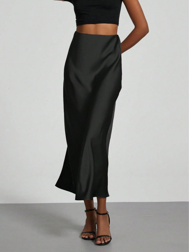 Dame Elegant Satin Maxi Skirt Stilla