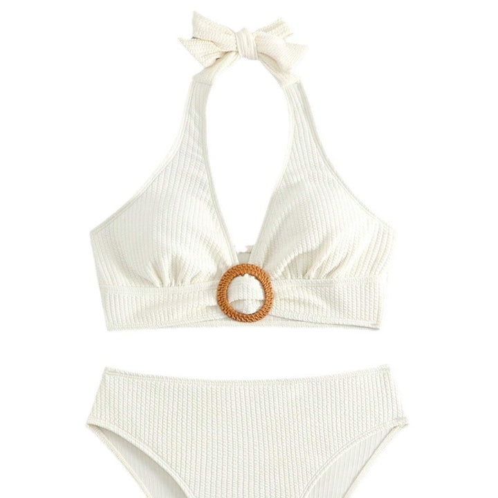 Dame bikinisæt med elegant ring-detalje og moderigtig neckholder Stilla