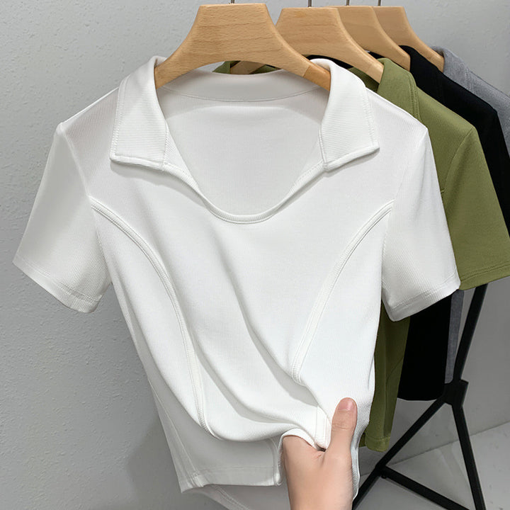 Dame Polo-Shirt med struktureret design og moderne krave Stilla
