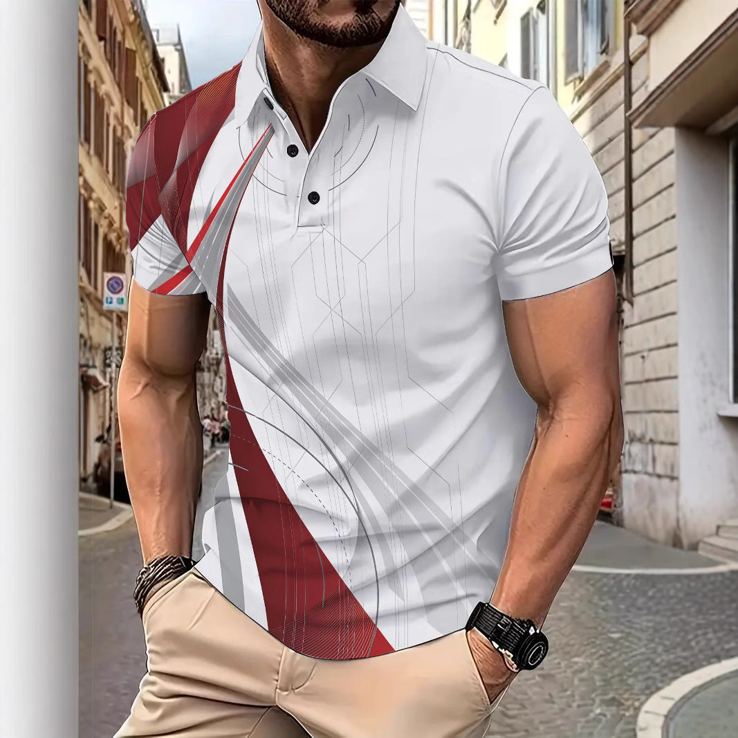Herre poloshirt med moderne grafisk design Stilla