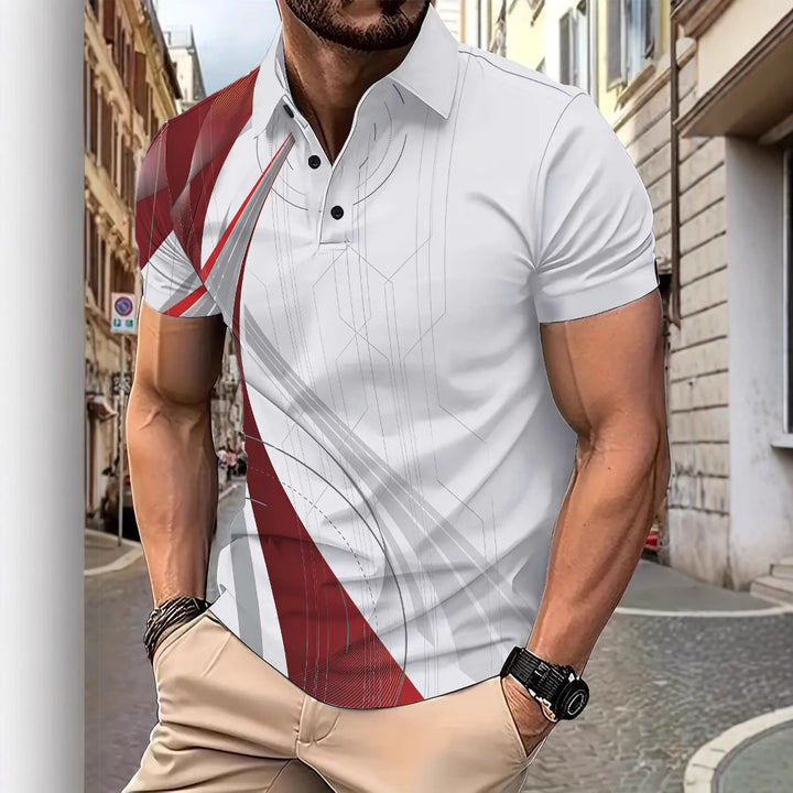 Herre poloshirt med moderne grafisk design Stilla