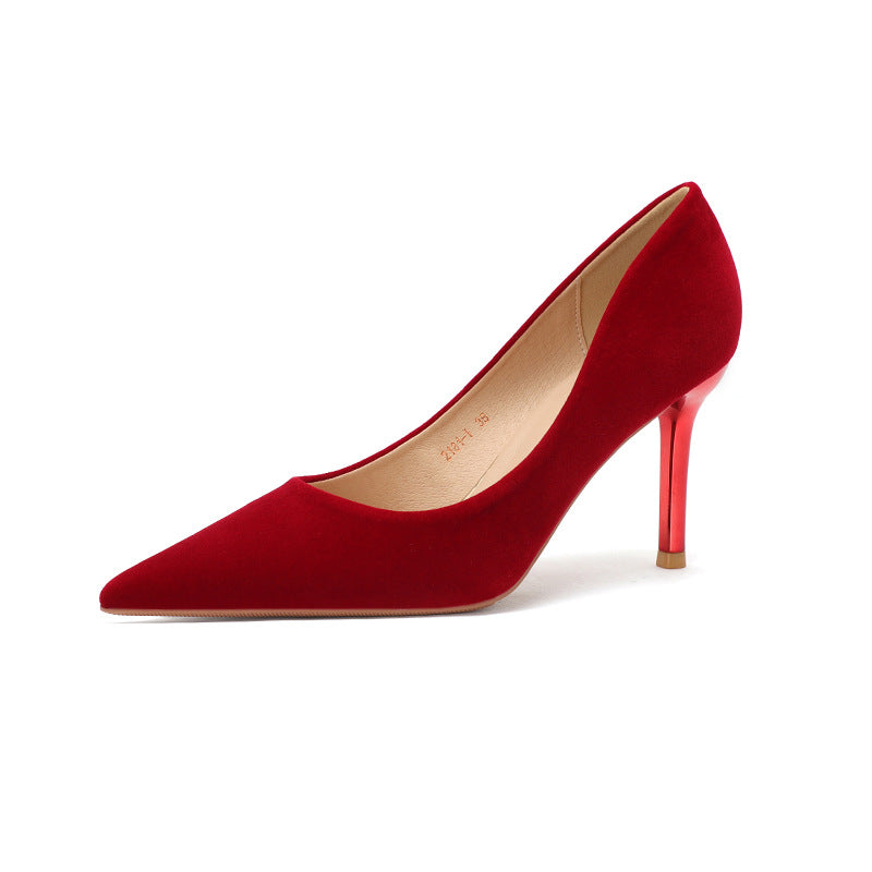 Dame elegante spids High Heels med glat overflade Stilla