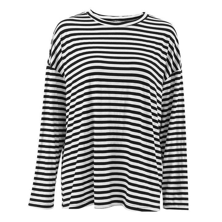 Damer stribet oversized t-shirt med afslappet snit og moderne design Stilla