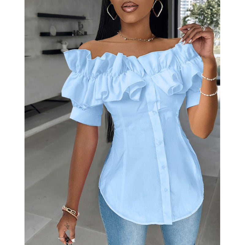Femme Off-Shoulder Ruffle Bluse Stilla