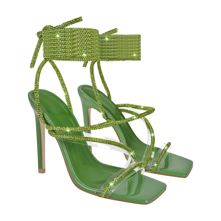 Femme Strappy High Heel Sandaler med Ankelsnørredetalje Stilla