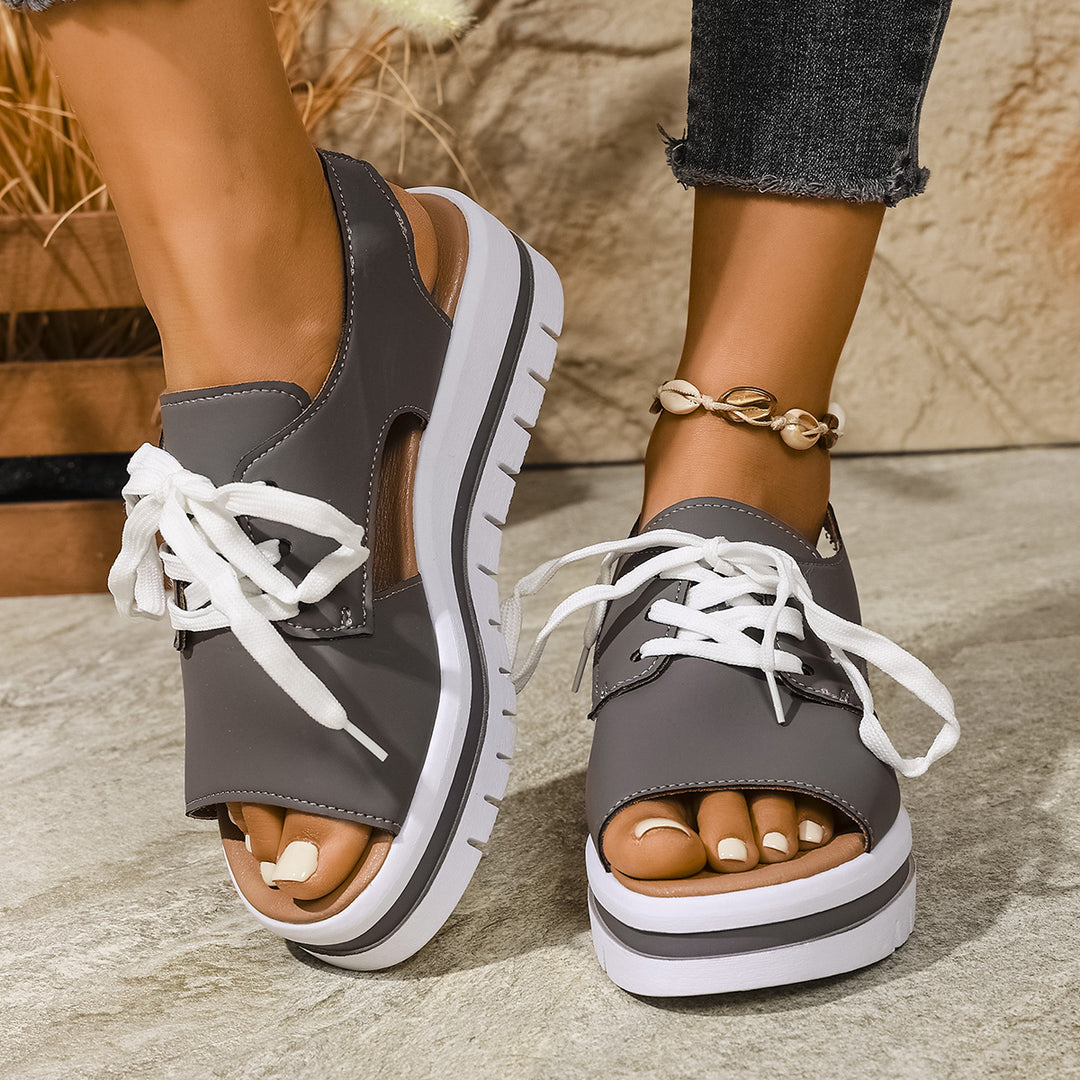 Dame plateau-sandaler med leopardmønster Stilla