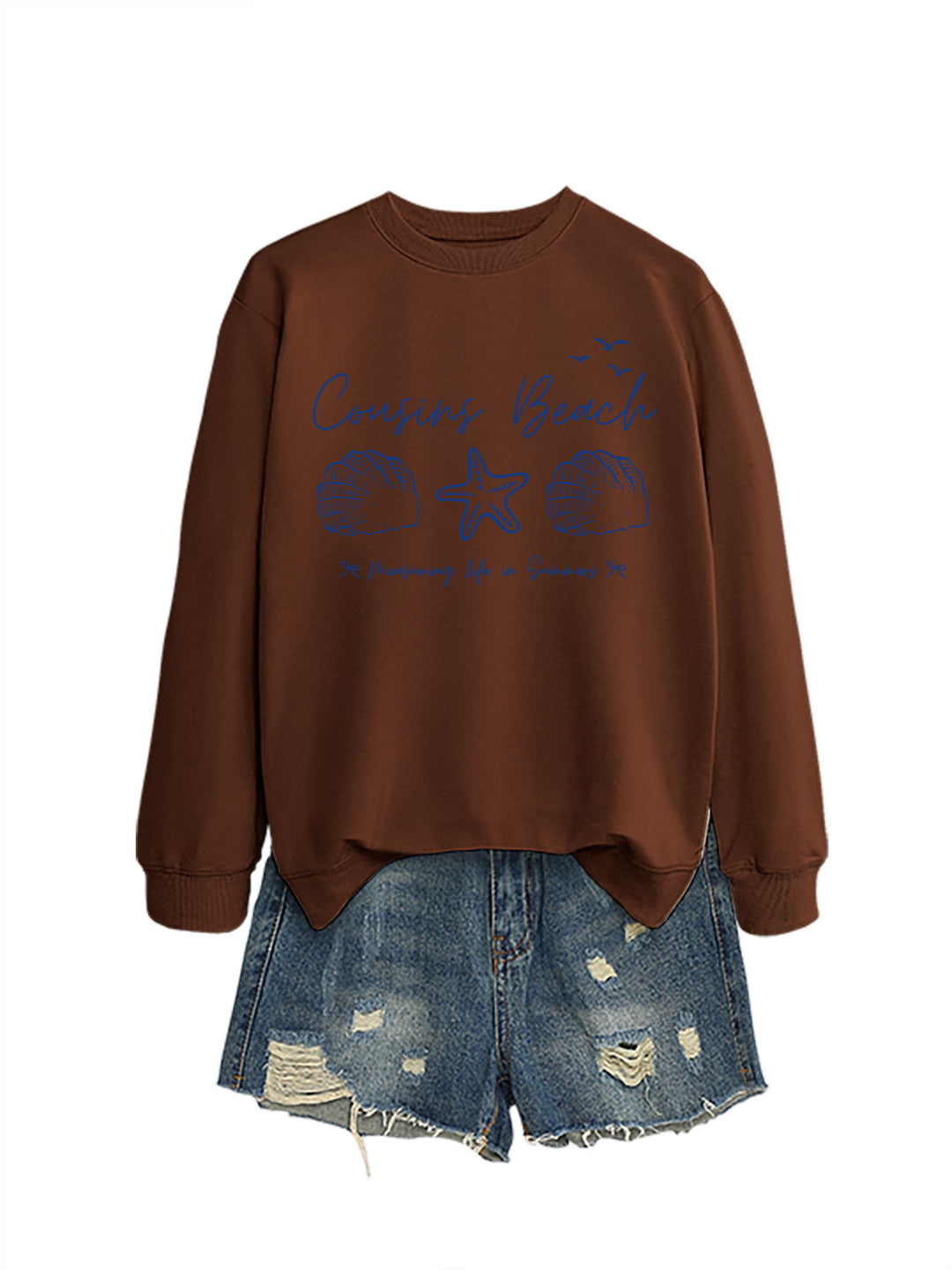 Kvinders sweatshirt med maritimt motiv og komfortabel pasform Stilla
