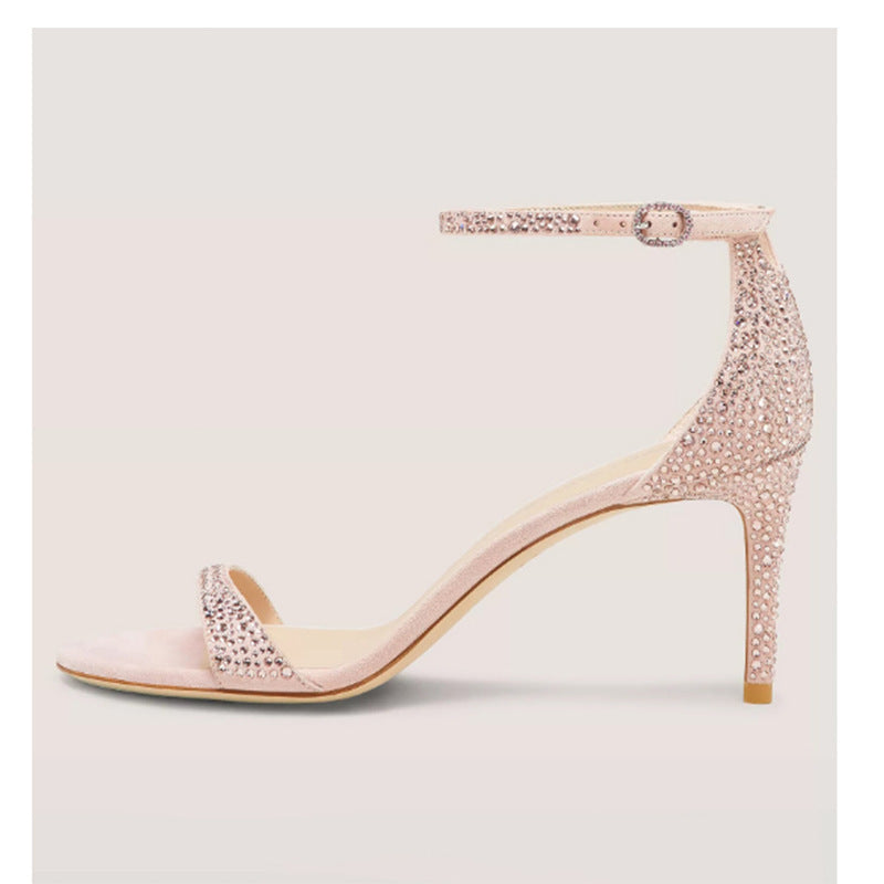 Femme Strappy Strass-dekorerede hæl sandaler Stilla