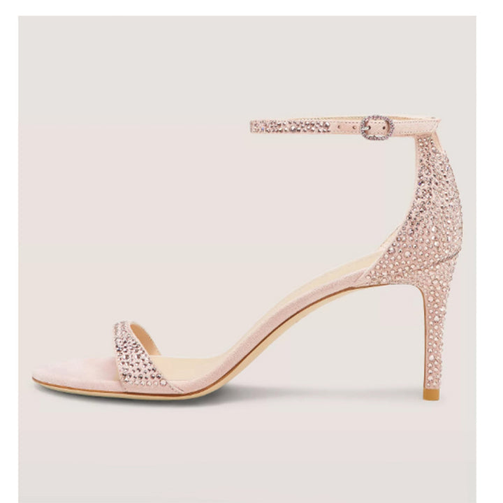 Femme Strappy Strass-dekorerede hæl sandaler Stilla