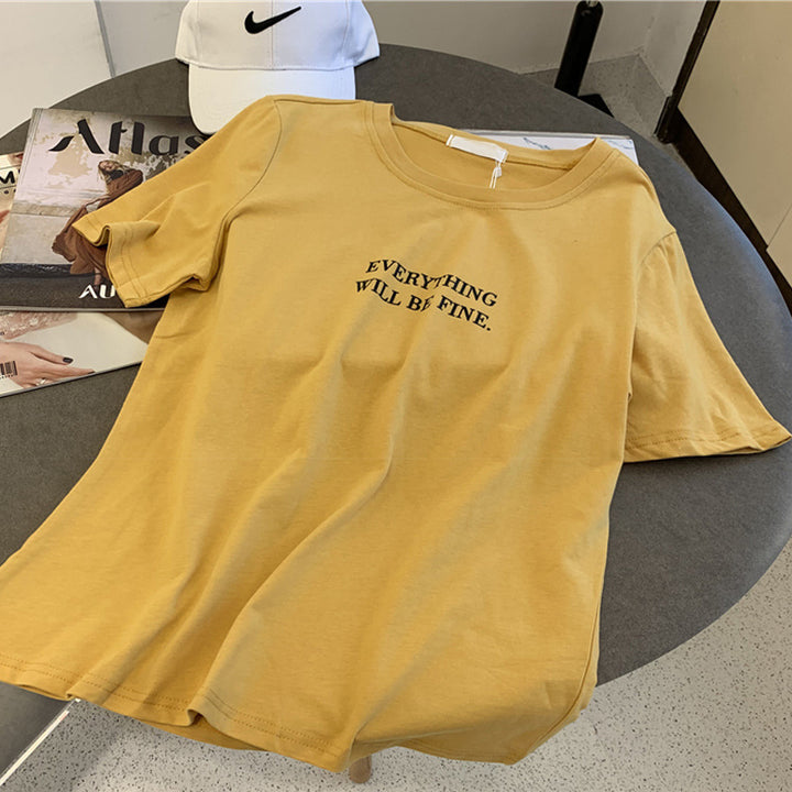 Femme Casual Grafik T-shirt med positiv affirmation Stilla