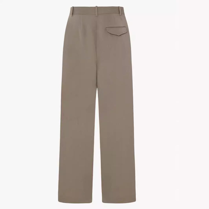 Kvinder Bred Skåret Elegante Stof Bukser Stilla