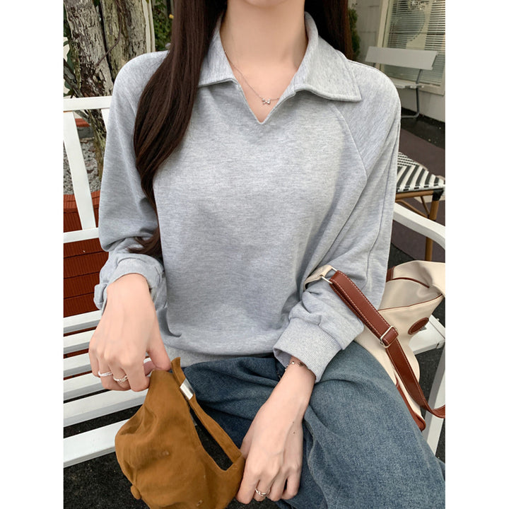 Dame Casual Relaxed Fit V-Udskæring Pullover Sweatshirt Stilla