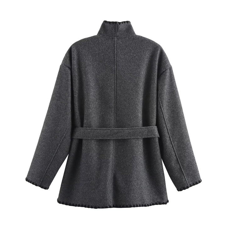 Femme Oversized Behagelig Viklejacket med Bælte og Lommer Stilla