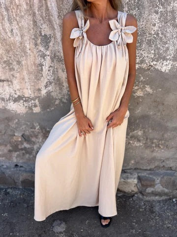 Dame Maxi Kjole med blomstret stropdesign Stilla