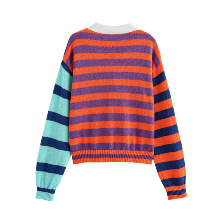 Femme Cozy Stribet Cardigan Pullover Stilla
