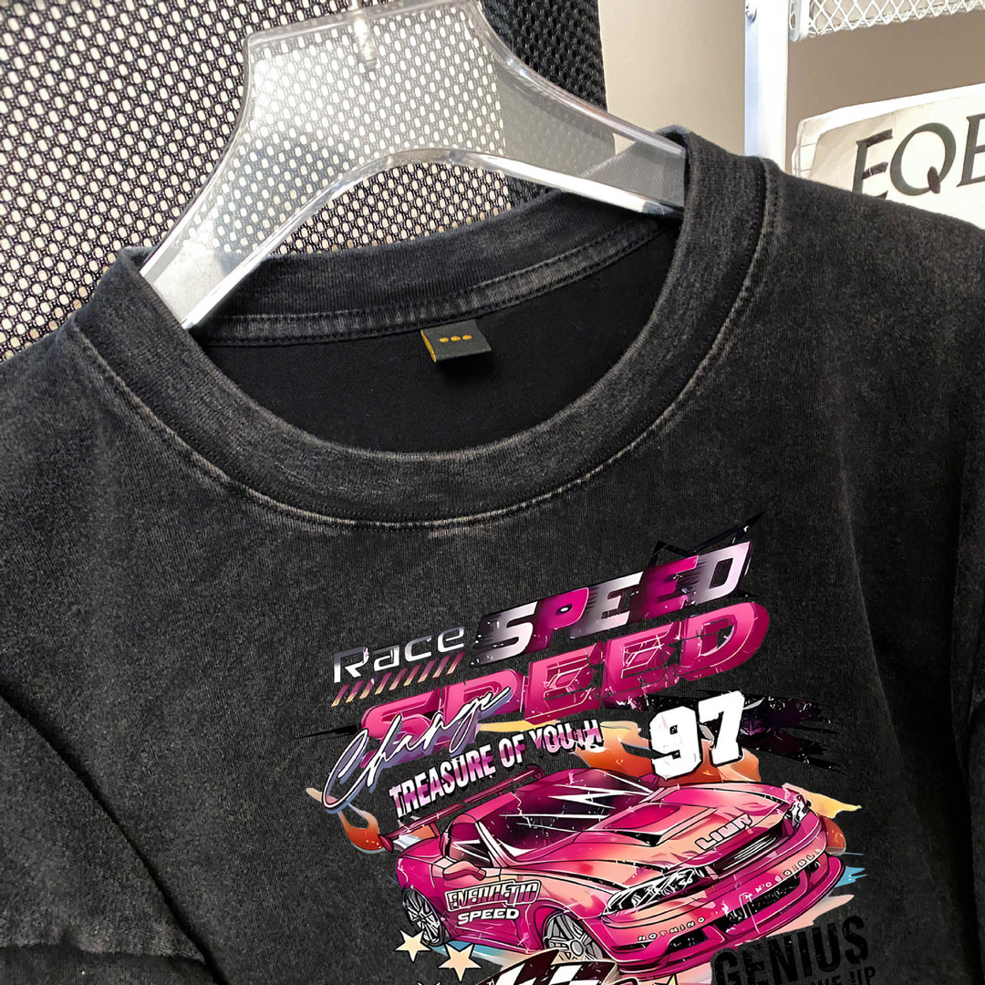 Dame Oversized T-Shirt med kvalitetsgrafikdesign og motiverende racerløbstryk Stilla