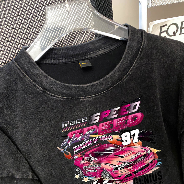 Dame Oversized T-Shirt med kvalitetsgrafikdesign og motiverende racerløbstryk Stilla