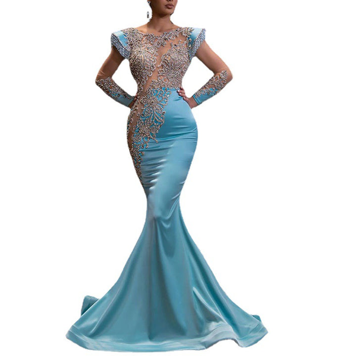 Dame aftenkjole med detaljerede rhinestones Stilla
