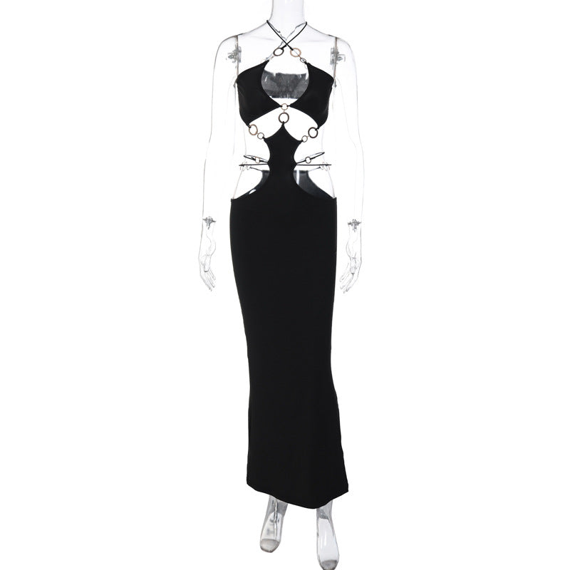 Dame Elegant Maxikjole med usædvanligt cut-out-design Skovae