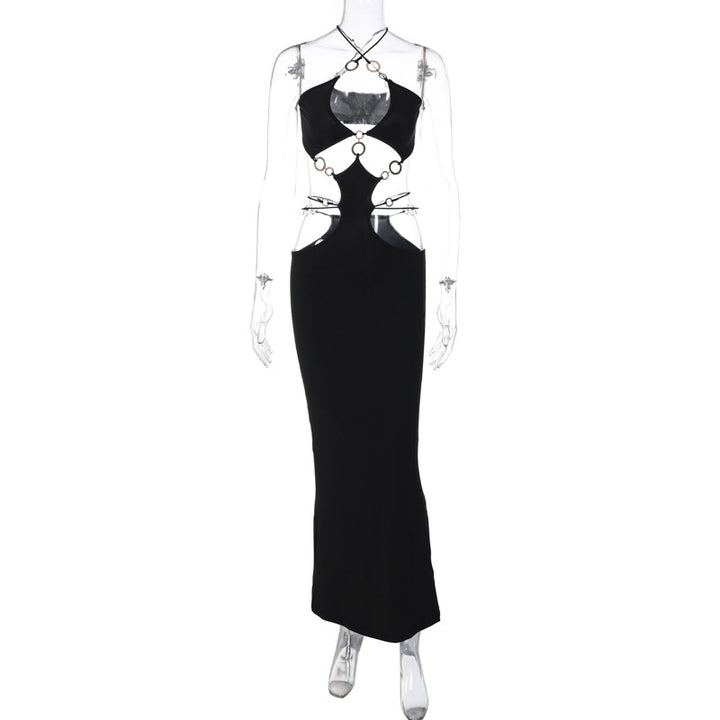 Dame Elegant Maxikjole med usædvanligt cut-out-design Skovae