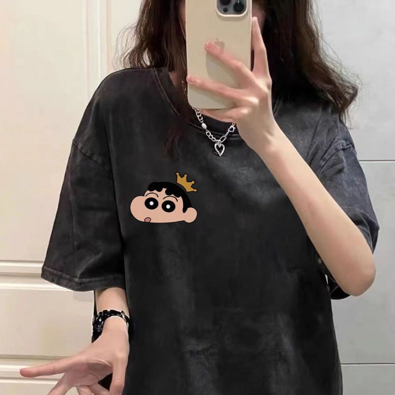 Dame T-Shirt med kreativt tegneserieprint Stilla