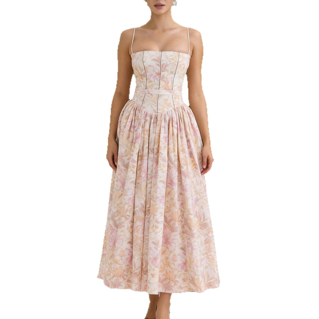 Dame Elegant maxikjole med blomstermønster og off-shoulder design Skovae