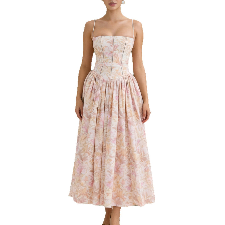 Dame Elegant maxikjole med blomstermønster og off-shoulder design Skovae