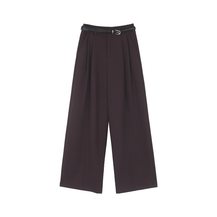 Dame bred bukser med høj talje og elegant drapering Stilla