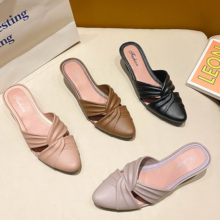 Dame elegante og komfortable mules med flettet overdel Stilla