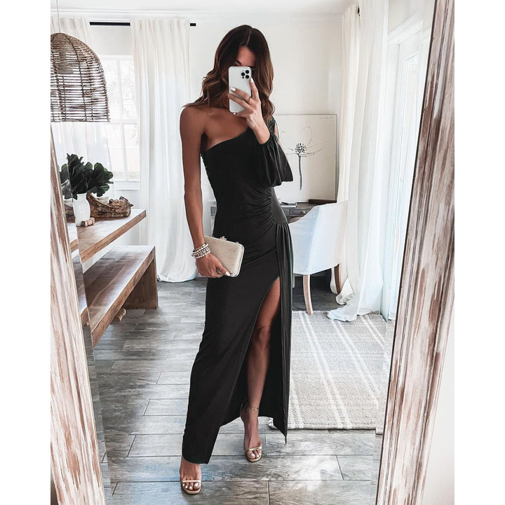 Dame Elegant One-Shoulder Aftenkjole Stiila