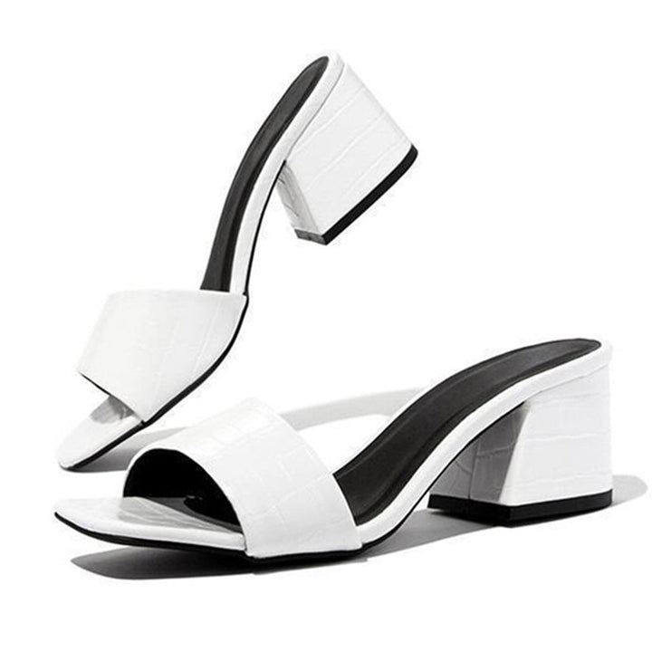 Dame Mid-HEEL Sandaler med elegant krokodille-prægedesign Stilla