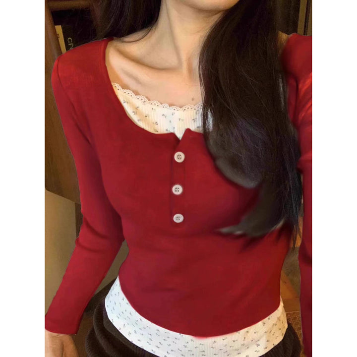 Femme Klassisk Button-Up Henley Overdel Stilla