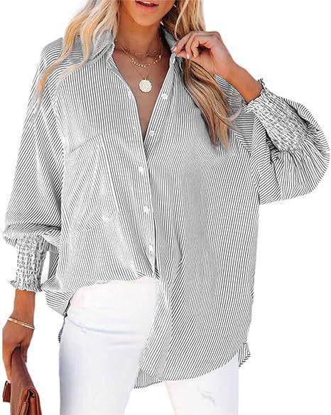 Dame over størrelse skjortebluse med raffineret foldedesign Stilla