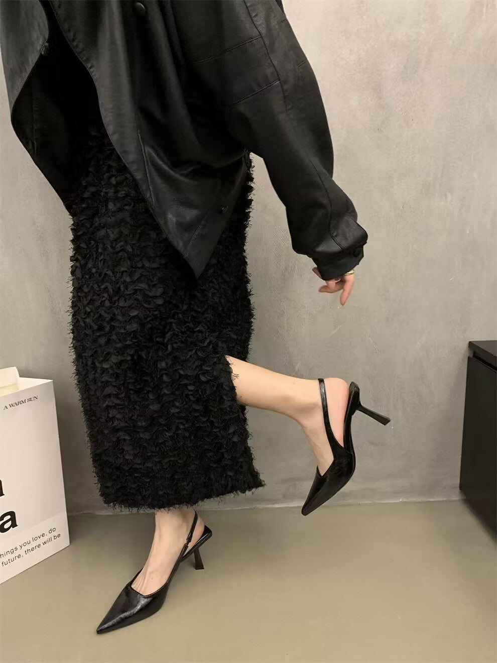Dame spidse Slingback-hæle med rem-design Stilla