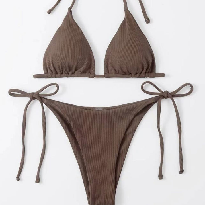 Dame Triangel-Bikini med justerbare stropper og legende bindebånd Skovae