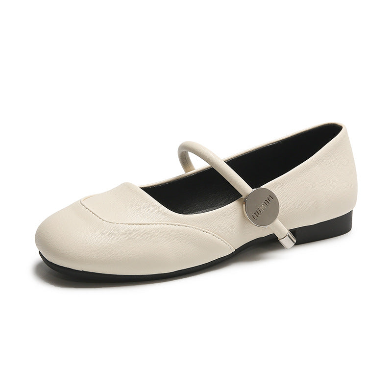 Dame Elegant Mary Jane Ballerinaer med Charmerende Rem Detalje Stilla